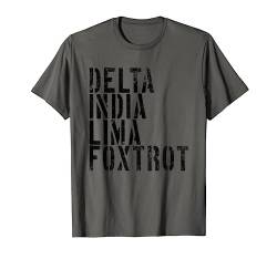 Delta India Lima Foxtrot Phonetic Hot Dad Herren DILF T-Shirt von The Salty Veteran