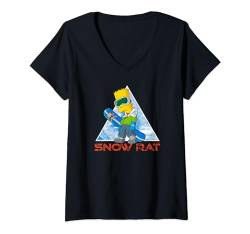 The Simpsons Bart Simpson Snowboarding Snow Rat T-Shirt mit V-Ausschnitt von The Simpsons