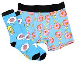 The Simpsons Herren-Boxershorts und Crew-Socken, Kombi-Set, blau, Large von The Simpsons