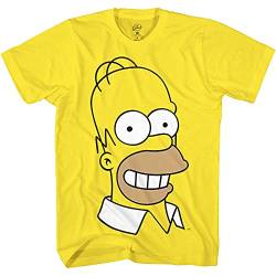 The Simpsons Herren Homer Simpson Classic Shirt Homer Big Face Tee Kostüm T-Shirt, gelb, Groß von The Simpsons