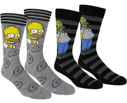 The Simpsons Homer Simpson Casual Crew Socken 2 Paar grau meliert von The Simpsons