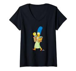 The Simpsons Marge Simpson and Maggie Grocery Run T-Shirt mit V-Ausschnitt von The Simpsons