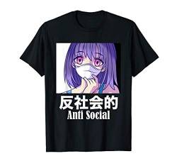 Antisocial Aesthetic Vaporwave Anime Girl Japanese Gift T-Shirt von The Weird Shop