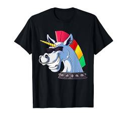 Punk Einhorn Lustig Ironic Cool Einhorn Punk Rock Musik T-Shirt von The Weird Shop