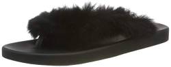 The White Brand Damen Fur Zehentrenner, Schwarz (Black Black), 36 EU von The White Brand