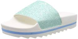 The White Brand Damen Glitter Matte Peeptoe Sandalen, Türkis (Turquoise Turquoise), 37 EU von The White Brand