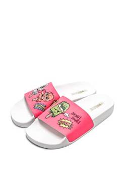 The White Brand Unisex-Kinder Polo Peeptoe Sandalen, Pink (Neon Pink Neon Pink) von The White Brand