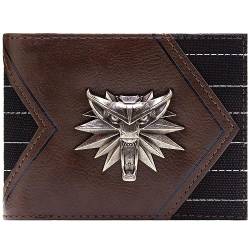 The Witcher 3 Wild Hunt Wolf-Medaillon Emblem Geldbörse/Geldbeutel Bi-Fold ID- & Kartenhalter, Braun von The Witcher
