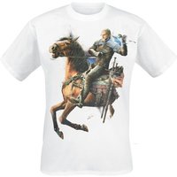 The Witcher - Gaming T-Shirt - Geralt And Roach - M bis XXL - für Männer - Größe L - weiß von The Witcher