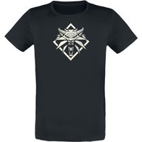 The Witcher - Gaming T-Shirt - Wolf Medallion - M bis XXL - für Männer - Größe L - schwarz von The Witcher