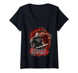 The Witcher Geralt Splash Lightning Wolf Fan-Erinnerungsstück T-Shirt mit V-Ausschnitt von The Witcher