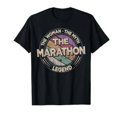 The Marathon Legend Retro Jogging Damen Marathon T-Shirt von The Woman The Myth The Legend All Hobbies