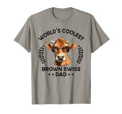 Der coolste Kuhvater der Welt Papa - Herren Farmer Brown Swiss T-Shirt von The Woof Wardrobe