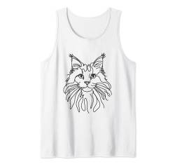 Line Art Dad Mom Cat – Maine Coon Katze Tank Top von The Woof Wardrobe