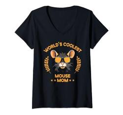 World's Coolest Mom Mama - Frauen Mutter Lustige Maus T-Shirt mit V-Ausschnitt von The Woof Wardrobe