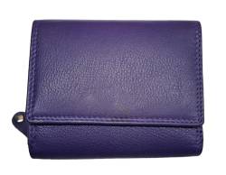 TheGloveHut Kleine Damen-Geldbörse aus echtem Leder, mit Geschenkbox, violett, Einheitsgröße, Kartenhalter von TheGloveHut