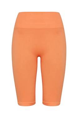 TheJoggConcept. JCSAHANA Biker Shorts Damen Shorts Kurze Hose Radlerhose mit Stretch-Anteil Tight-Fit, Größe:S/M, Farbe:Muskmelon (151242) von TheJoggConcept