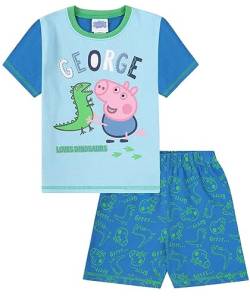 George Pig Dinosaurier-Schlafanzug aus Baumwolle für Jungen, 1–5 Jahre, blau, 86-92 von ThePyjamaFactory
