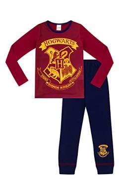 Mädchen Harry Potter Schlafanzug Harry Potter Pyjama Hogwarts Pyjama 6 bis 13 Jahre W17, rot, 152 von ThePyjamaFactory