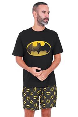 Offizieller Batman-Schlafanzug für Herren, Baumwolle, kurz, Größe S, Schwarz, Schwarz , S von ThePyjamaFactory