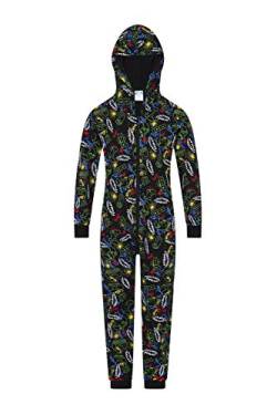 ThePyjamaFactory Control Freak Lounge Wear All In One 100% Baumwolle Gamer Schlafanzug, grün, 134 von ThePyjamaFactory