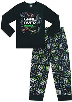 ThePyjamaFactory Game Over Gaming Schlafanzug, lang, Baumwolle, Schwarz, Schwarz , 146 von ThePyjamaFactory
