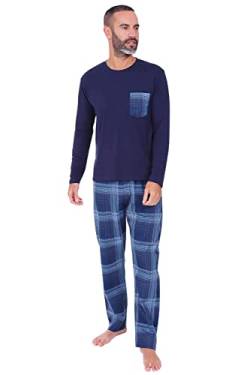 ThePyjamaFactory Herren-Pyjama-Set, kariert, Marineblau, blau, L von ThePyjamaFactory