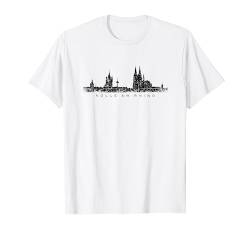 Kölner Skyline (Vintage Schwarz) "Kölle am Rhing" T-Shirt von TheShirtShops Köln T-Shirts und Geschenke