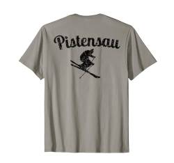 Herren Pistensau (Rücken Vintage/Schwarz) Apres Ski Skifahrer T-Shirt von TheShirtShops Wintersport T-Shirts und Geschenke