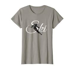 Ski (Vintage Schwarz/Weiß) Apres-Ski Skier Frauen T-Shirt von TheShirtShops Wintersport T-Shirts und Geschenke
