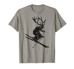 Skihirsch (Vintage Schwarz) Ski Wintersport Skifahrer T-Shirt von TheShirtShops Wintersport T-Shirts und Geschenke