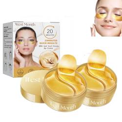 2 Stück 24 K Gold Pulver Gel Kollagen Maske für die Augen Gold Augenmaske, Kollagen und Hyaluronsäure, Anti-Aging, Anti-Falten, Augenmaske, wirksam bei feinen Linien unter den Augen von TheSosy