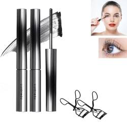 Judydoll – 3D Curling Eyelash Iron Mascara, Bristleless Washable Extra Slim Metal Mascara, Judy Doll Iron Brush Mascara, Waterproof, Long Lasting, No Clumping, No Flaking (Brown – 2 Stück) von TheSosy