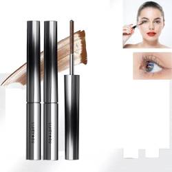 Judydoll – 3D Curling Eyelash Iron Mascara, Judy Doll Iron Brush Mascara, Bristleless Washable Extra Slim Metal Mascara, Waterproof, Long Lasting, No Flaking, No Clumping (Braun – 2 Stück) von TheSosy