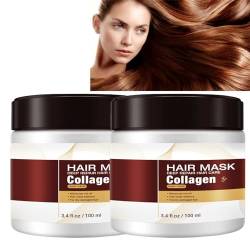 Karseell Collagen Hair Mask, Arganöl und Kollagen, Deep Repair Conditioning Argan Oil Collagen Hair Mask, Hair Treatment, geeignet für trockenes und geschädigtes Haar und alle Haartypen (2 Stück) von TheSosy