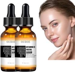 Vitamin C Serum mit Hyaluronsäure, Anti-Falten-Serum für das Gesicht, feuchtigkeitsspendend & aufhellend Serum Gesichtspflege, Aufhellungsserum für dunkle Flecken, feine Linien und Falten (2 Stück) von TheSosy