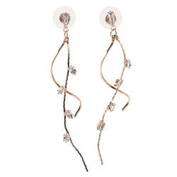 1 Paar lange Quasten-Ohrringe für Damen, baumelnd, exquisite baumelnde Ohrringe, Legierter Stahl von Theaque