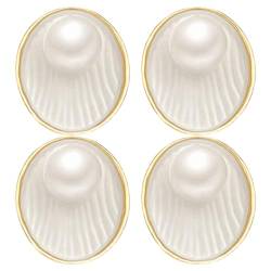 2 Paar künstliche Perlen Ohrringe Simulation Perlen eingelegte Ohrstecker für Frauen, Edelstahl von Theaque