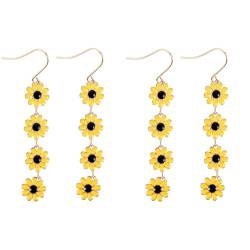 2 Stück 2 cps Damen-Ohrringe Blumen-Ohrstecker minimalistischer Ohrschmuck für Teenager-Mädchen, Edelstahl von Theaque