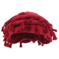 Quasten-Turban, gedreht, elastisch, dekorativer Turban, dehnbarer Turban für Herren (Größe M) von Theaque