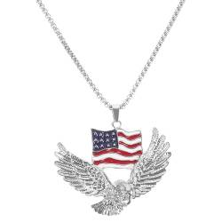 Theaque Adler-Halskette, Adler-Anhänger, Geschenk, Herren-Schmuck, coole amerikanische Flagge, Adler-Halskette, Zink von Theaque