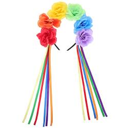 Theaque Blumen-Stirnband Pride Monat Blume Stirnband Frauen Kopfschmuck Mädchen Haarreifen von Theaque