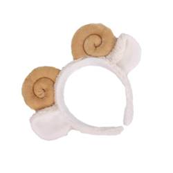 Theaque Croissant Stirnband für Damen, bezauberndes Schaf, Make-up-Haarband, Schaf, Verkleidungszubehör, Weihnachten, Tier-Stirnband, Schafohren, Stirnband, niedliche Requisiten (gelb) von Theaque