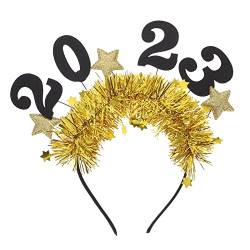 Theaque Glitzer Stern Neujahr Stirnband Neujahr Party Stirnband Haarreifen Party Favor von Theaque