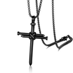 Theaque Kreuz Anhänger Herren Halskette Metall Halskette Kette Halskette Dekorative Anhänger Halskette, Zink von Theaque