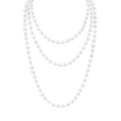 Theaque Perlen-Halskette, lange Kunstperlen, Retro-Vintage-Imitationsperlen, mehrlagige Halskette, Perlenstrang, Kostümschmuck für Frauen und Mädchen, 150.00X0.80X0.80cm, Imitatio Perle, Perle von Theaque