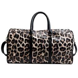 Weekender Bag Duffle Bag for Women Large Travel Tote Bag Overnight Weekend Bags with Shoulder Strap Cow Leopard, braun, Klassisch von Theaque
