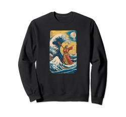 Moses Parting the Sea | Japanische Vintage Kanagawa-Kunst Sweatshirt von Theater Of Oneness