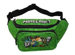 Theonoi Kinder Minecraft Bauchtasche Gürteltasche Schultertasche Umhängetasche Tasche Hüfttasche Handytasche Reisetasche Kindertasche Geldgürtel für Schule Sport Outdoor (Grün Minecraft) von Theonoi