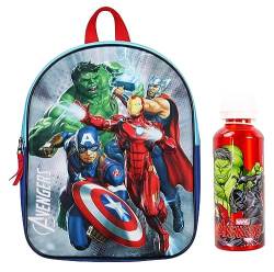 Theonoi Set bundle Avengers Rucksack Backpack Schulrucksack Schulranzen Kindergarten Kleinkinderrucksack (2 Set Rucksack + Flasche) von Theonoi